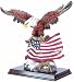 PATRIOTIC AMERICAN FLAG FLYING EAGLE WOOD BASE STATUE