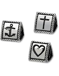 Sterling Silver Reflections Faith, Hope, Love Trilogy Bead