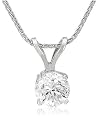 Certified Platinum Round Diamond Solitaire Pendant (1 ct, G-H Color, VS2 Clarity)