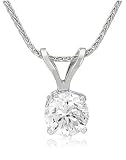 Platinum Round Diamond Solitaire Pendant (1 ct, G-H Color, VS2 Clarity)