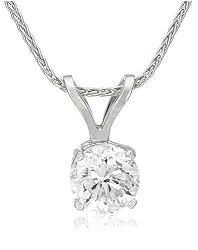 Certified Platinum Round Diamond Solitaire Pendant (1 ct, G-H Color, VS2 Clarity)