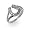 Eve's Addiction Sterling Silver Cubic Zirconia Lucky Horseshoe Ring, 5