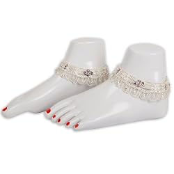 Silver Jewelry Ankle Bracelet Pairs 10 Inches (sanklt106)