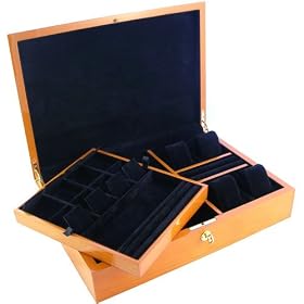 Beech Wood Watch Jewelry Combination Display Storage Case With High Gloss Piano Finish