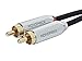 Monoprice Audio Cable - 6 Feet - Black | 3.5mm Stereo Male to RCA Stereo Male Gold Plated Cable for Mobile