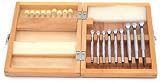 Mini Screwdriver Set of 9 Assortment with Spare Blades in Wooden Box