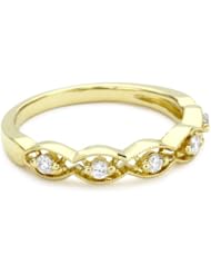 Katie Decker "Stackable" 18k Yellow Gold and Diamond and , Size 7