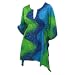 La Leela Rain Drop Printed Beach Tube Cover ups Blue Green