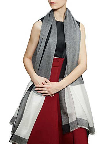 WM BEAUTY カシミヤ 100％ ストール ショール マフラー 大柄 大判 薄手 幅*長さ*フリンジ：90cm*198cm *1cmx2 [並行輸入品]