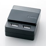 Simplism Japan Dual Usb Charger Slide Style Black Lifting Cover 180 Degree Rotating Plug