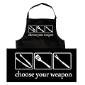Coole-Fun-T-Shirts Herren Grillsch�rze CHOOSE YOUR WEAPON - grillen - BBQ GRILLSPORT, schwarz, 10469
