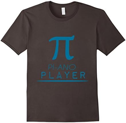 Men's PI-ANO Player Funny Music Player T-shirt Medium Asphalt