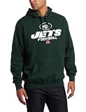 NFL Men's New York Jets Critical Victory V Long Sleeve Hooded Fleece Pullover (Marine Green, Large)