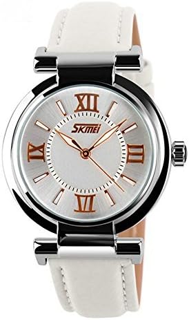 KANO BAK Fashion Women Lady Girl 3ATM Waterproof Leather Strap Student Quartz Wristwatches Watch White