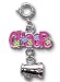 CHARM IT!© FUN 3d Cheer with Cheer Horn Charm with Pink Crystals (323)