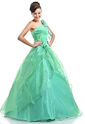 Organza  Lace-Up One Shoulder  Ball Gown Evening Dress/Prom Dress 