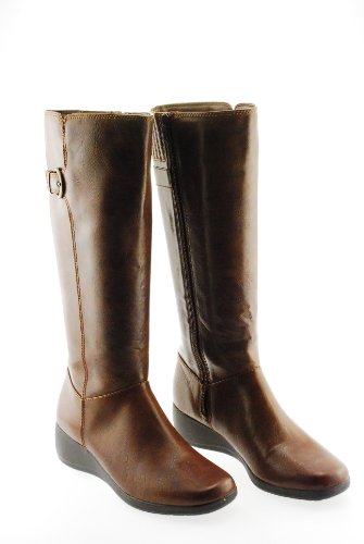 Life Stride Montana Womens Mid Calf Wedge Heel Pump Shoe Brown Size 7