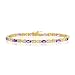 SPARKLING GENUINE AMETHYST & DIAMOND 14K GOLD BRACELET