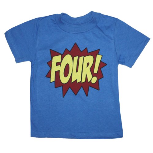 Happy Family Clothing Little Boys' Superhero Fourth Birthday Kids T-Shirt