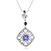 10k White Gold Tanzanite, Amethyst and Black and title=