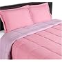 Pike Street Microfiber Reversible Down Alternative Twin Extra-Long Comforter Set, Pink/Lilac