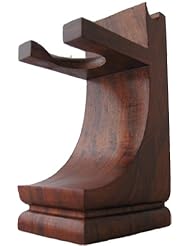 Mission Style Wood Shave Stand for Razor and Brush - Walnut Finish