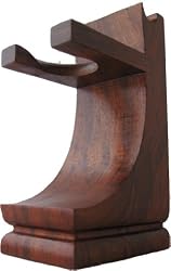 Mission Style Wood Shave Stand for Razor and Brush - Walnut Finish