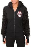 Too Fast Sugar Skull Faux Fur Hoodie Juniors Sz: Large
