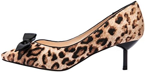 Laikakingdom Sexy Leopard Pointed Toe Bowknot Thin Heel Shoes(6.5 B(W) US, Leopard)