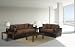 Seattle 7-pcs Living Room Set in Chocolate Color. (Package include Sofa, Loveseat, 3pcs Coffee End Table and 2 Contemporary Lamps MSRP$1299)