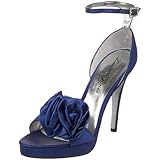 Lauren Jones Women's Katie Ankle-Strap Sandal,Blue Satin,6.5 M US