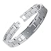 Tungsten Carbide ID Link Bracelet Satin High Polish with CZ 8