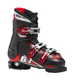 Roces - IDEA - Chaussures de ski - Enfant - Taille réglable - Noir/Rouge - 36 - 40