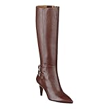 Nine West Women's Jiado Riding Boot Boot,Dark Brown,8 M US