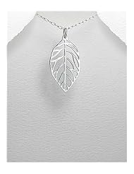 Leaf Pendant Necklace In 92.5 Sterling Silver