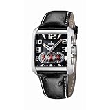 Festina Watches,  Mens 3-Eye Chrono Stainless Steel Padded Leather Strap Watch