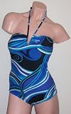 Gottex Profile Halter Tank Swimsuit E6112019 Blue