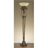 Murray Feiss Viola Leaf Firenze Gold One-Light Torchiere Floor Lamp