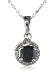 14k Yellow Gold Round Diamond Accent Pendant Necklace, 18"