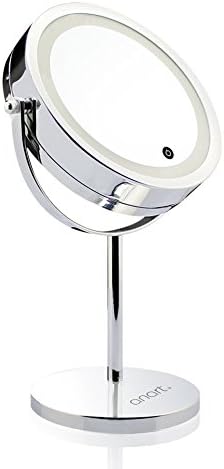ANART® 7inch Touch Activated LED Lighted Makeup Mirror, Double-Sided (1x/5x) Magnification 360 Degree Swivel Countertop Vanity Mirror