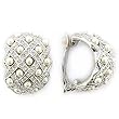 Brass Rhodium Earrings with White Pearl
