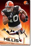 Professionally Framed Cleveland Browns Peyton Hillis Sports Poster Print - 22x34 with RichAndFramous Black Wood Frame