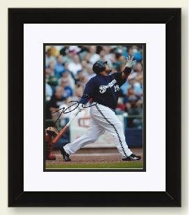 Prince Fielder Autographed Milwaukee Brewers 8x10 photo - Custom Framed