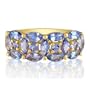 Tanzanite Jewelry: Fancy Shape Tanzanite Puzzle Band in 14k Yellow Gold | Fine Gemstone Jewelry