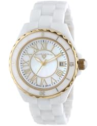 Swiss Legend Womens 20050-WWGR "Karamica Collection" White Ceramic Bracelet Watch