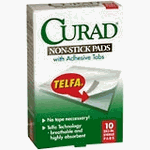 Curad Telfa Non-Stick Pads With Adhesive, 2 In. X 3 In. - 10 ea