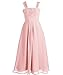Fashion Plaza Girl's Chiffon A-line Butterfly Sleeves Long Flower Girl Dress K0079