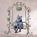 LOVING FROGS BENCH SWING BUD VASES HOME GARDEN FIGURE