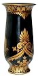 Black and gold vase - 8" hand painted porcelain
