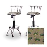 2 John Deere Tractor Chrome Adjustable Barstools